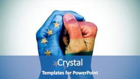  Presentation with rainbow flag - PPT layouts consisting of intersex - closeup of the hands background and a teal colored foreground