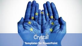  Presentation with european union - PPT theme having flag of the european background and a teal colored foreground