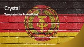  Presentation with brick wall - Audience pleasing slides consisting of flag of the german democratic republic painted onto a grunge brick wall backdrop and a wine colored foreground