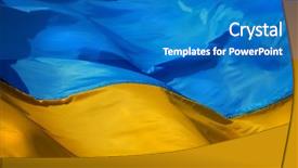  Presentation with ukraine - Theme enhanced with flag of the ukraine background and a teal colored foreground