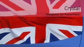  Presentation with united states and flag and eagle - Theme enhanced with flag of the united kingdom background and a red colored foreground