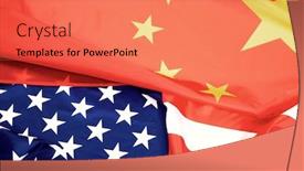  Presentation with china flag - PPT theme consisting of flag-of-the-united-states background and a coral colored foreground