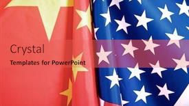  Presentation with china flag - Beautiful theme featuring flag-of-the-united-states backdrop and a red colored foreground