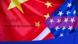  Presentation with china flag - Slide set with flag-of-the-united-states background and a crimson colored foreground