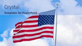  Presentation with united states flag - Colorful PPT theme enhanced with flag-of-the-united-states backdrop and a light blue colored foreground