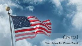  Presentation with america flag - Colorful PPT theme enhanced with flag-of-the-united-states backdrop and a light blue colored foreground