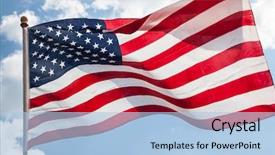  Presentation with united states flag - Slide deck featuring flag of the united states background and a light blue colored foreground