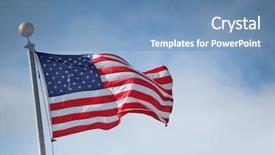  Presentation with america flag - PPT theme consisting of flag of the united states background and a teal colored foreground