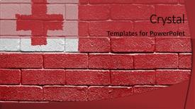  Presentation with brick wall - Beautiful presentation theme featuring flag-of-tonga-painted-onto backdrop and a red colored foreground