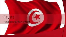  Presentation with wind - Presentation having flag-of-tunisia-waving background and a crimson colored foreground