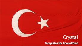  Presentation with turkey - Slide set featuring flag of turkey background and a crimson colored foreground
