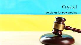  Presentation with gavel - Beautiful slide set featuring flag of ukraine as background backdrop and a cyan colored foreground