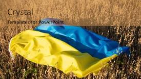  Presentation with ukraine - Presentation design featuring flag-of-ukraine-on-agricultural background and a  colored foreground