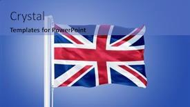  Presentation with united kingdom - Colorful theme enhanced with flag-of-united-kingdom-flying backdrop and a teal colored foreground