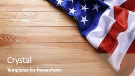  Presentation with america flag - PPT layouts having flag of united states background and a coral colored foreground