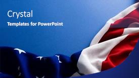  Presentation with memorial day - PPT theme featuring flag-of-usa-on-blue background and a teal colored foreground