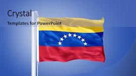  Presentation with flying - Amazing PPT layouts having flag of venezuela flying backdrop and a teal colored foreground