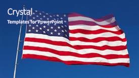  Presentation with flag - Audience pleasing PPT theme consisting of flag on a windy day backdrop and a ocean colored foreground