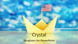  Presentation with columbus - Cool new presentation theme with blue background columbus day backdrop and a blonde colored foreground