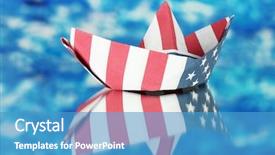  Presentation with ship - Beautiful slides featuring blue background columbus day backdrop and a teal colored foreground