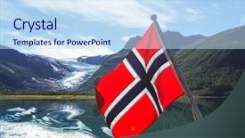  Presentation with boat - Slide deck consisting of flag on boat background and a sky blue colored foreground