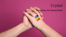  Presentation with rainbow flag - Presentation theme consisting of flag on color background sexual background and a coral colored foreground