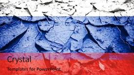  Presentation with flat earth on black - Beautiful PPT layouts featuring flag on dry cracked earth backdrop and a red colored foreground