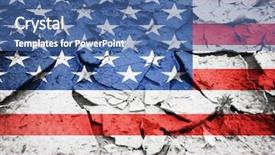  Presentation with usa flag - Colorful PPT theme enhanced with flag on dry cracked earth backdrop and a ocean colored foreground