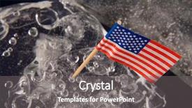  Presentation with american flag - Colorful PPT layouts enhanced with flag on the clear solid backdrop and a gray colored foreground