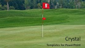  Presentation with red and gold - Cool new presentation with flag on the golf course backdrop and a seafoam green colored foreground