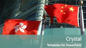  Presentation with hong kong flag - PPT theme enhanced with people's republic of china background and a seafoam green colored foreground