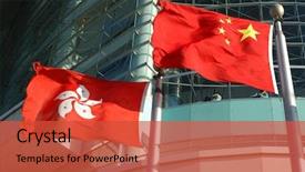  Presentation with hong kong flag - Beautiful presentation theme featuring people's republic of china backdrop and a red colored foreground