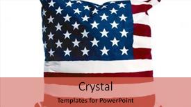  Presentation with american history old flag - Audience pleasing presentation theme consisting of flag pillow isolated on white backdrop and a red colored foreground