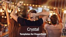  Presentation with pub - Presentation theme featuring flag poland - group of friends watching soccer background and a  colored foreground