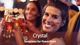  Presentation with pub bistro - PPT theme having flag poland - group of friends watching soccer background and a  colored foreground