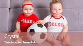  Presentation with soccer fans - Audience pleasing theme consisting of flag polish - soccer baby twins fans backdrop and a coral colored foreground
