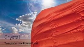  Presentation with sun desert - Presentation design consisting of flag-red-fabric background and a red colored foreground