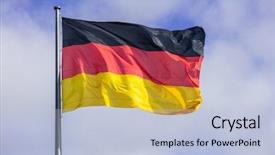  Presentation with waving flag black - Colorful PPT layouts enhanced with flag waving on silver flagpole backdrop and a light blue colored foreground