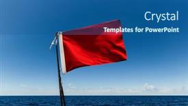  Presentation with flag - PPT layouts having flag-waving-out-at-sea background and a ocean colored foreground