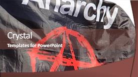  Presentation with wind - Presentation theme featuring flag with an anarchy fluttering background and a violet colored foreground