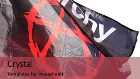  Presentation with wind - Presentation theme with flag with an anarchy fluttering background and a red colored foreground