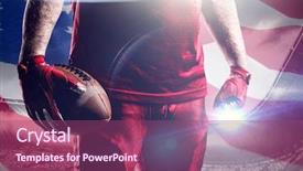 Presentation with american football - Beautiful slides featuring flag with stars and stripes backdrop and a violet colored foreground