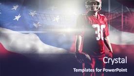  Presentation with american football - PPT theme enhanced with flag with stars and stripes background and a navy blue colored foreground