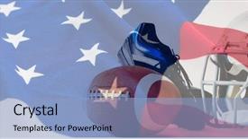  Presentation with sports shoe - Cool new presentation with flag with stars and stripes backdrop and a light blue colored foreground