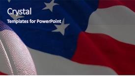  Presentation with stars stripes - Colorful PPT theme enhanced with flag with stars and stripes backdrop and a navy blue colored foreground