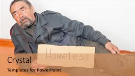  Presentation with homeless - Colorful presentation enhanced with flagelo - homeless man backdrop and a coral colored foreground