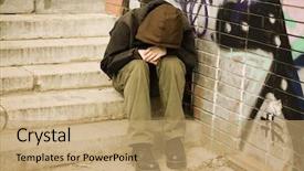  Presentation with homeless - Slides with flagelo - homeless background and a coral colored foreground