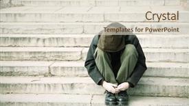  Presentation with homeless - PPT theme having flagelo - homeless background and a lemonade colored foreground