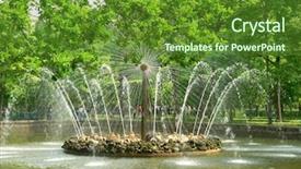  Presentation with russia - Audience pleasing presentation theme consisting of flagon - fountain in petrodvorets peterhof st backdrop and a tawny brown colored foreground