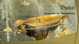  Presentation with st petersburg russia landmarks - Presentation theme featuring flagon - fountain in petrodvorets peterhof st background and a mint green colored foreground